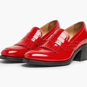 New without box The Office Of Angela Scott Miss Juliette Kiltie Loafer Red 38
